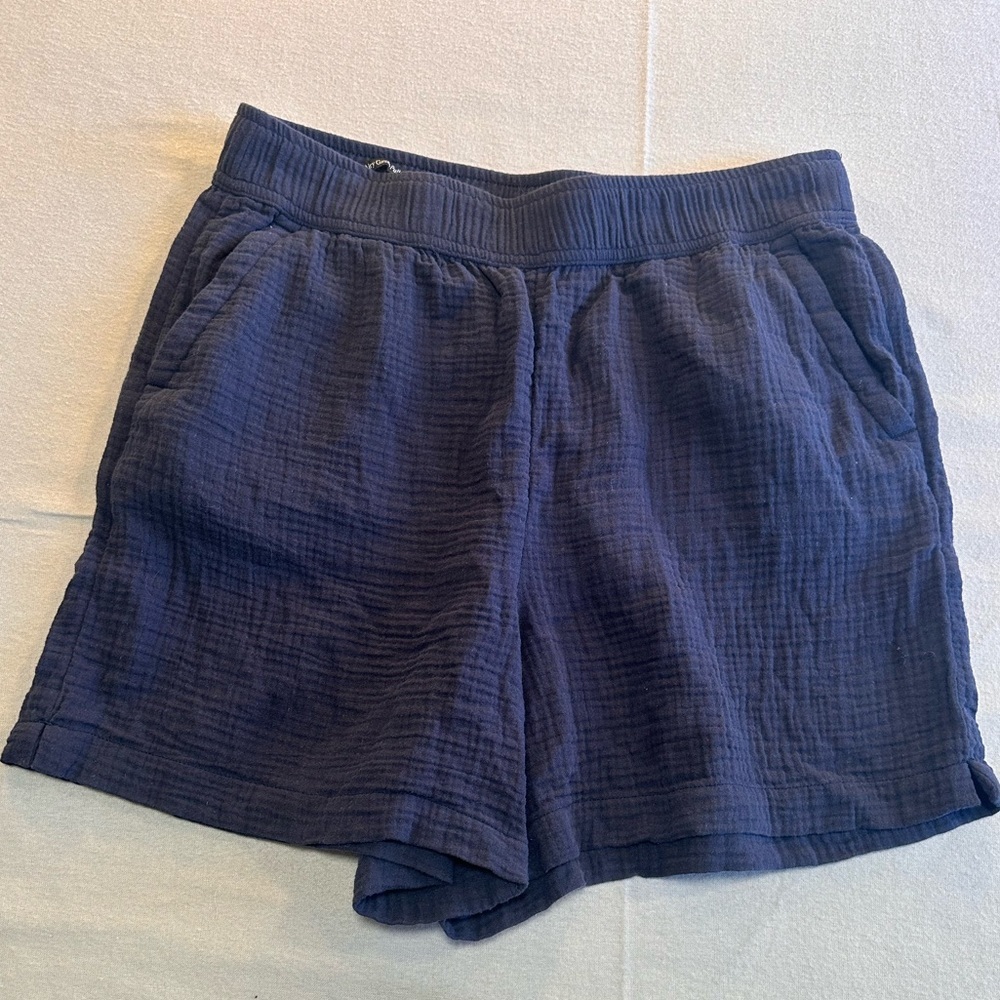 Talbots Navy Blue Cotton Gauze Women's Shorts Size M